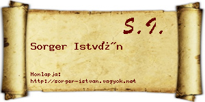 Sorger István névjegykártya